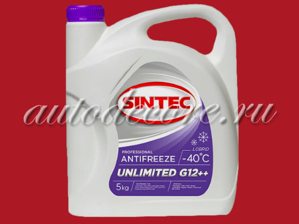 SINTEC Антифриз UNLIMITED -40 G12 plus plus фиолетовый 5кг.