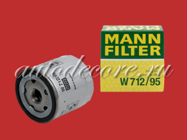 MANN W712/95 Фильтр масляный (SM 836, VAG 04E115561H, MANN W712/52) (без гайки)
