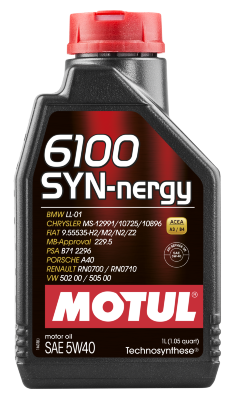 MOTUL Масло 5w40 6100 SYN-NERGY A3/B4, SN масло моторное синт. 1л.