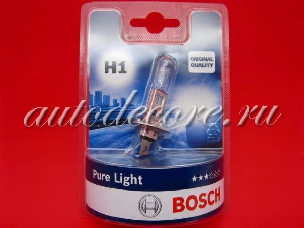 BOSCH Лампа H1 12V 55W P14.5s Pure Light блистер 1шт.