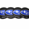Наклейки Subaru black/blue 45 мм алюминий