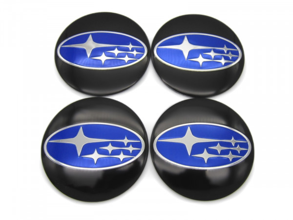 Наклейки Subaru black/blue 45 мм алюминий