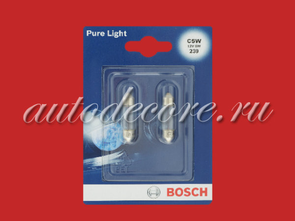 BOSCH Лампа 12V C5W SV8.5-8 Pure Light блистер 2шт.
